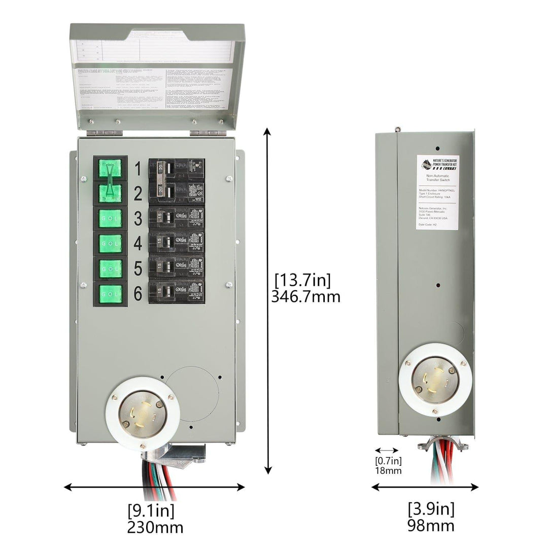 Nature’s Generator Powerhouse with Solar Panel and Transfer Switch